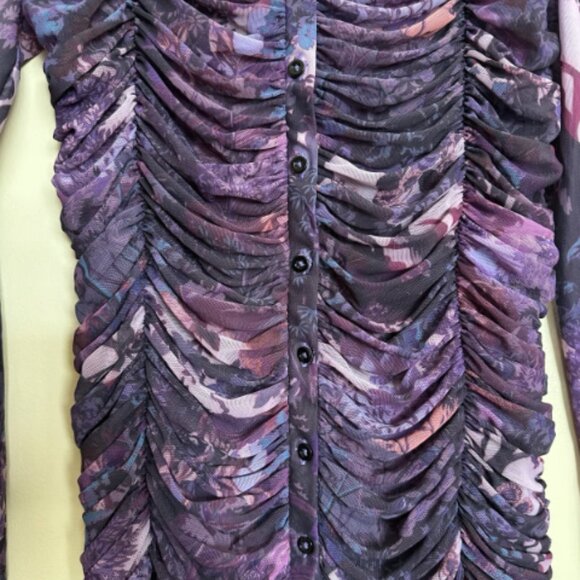 BNWT! Pilcro Collared Mesh Buttondown Shirt - Picture 3 of 8